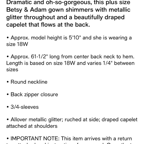 NWT Betsy & Adam Glittering Black Maxi Dress - Picture 12 of 13